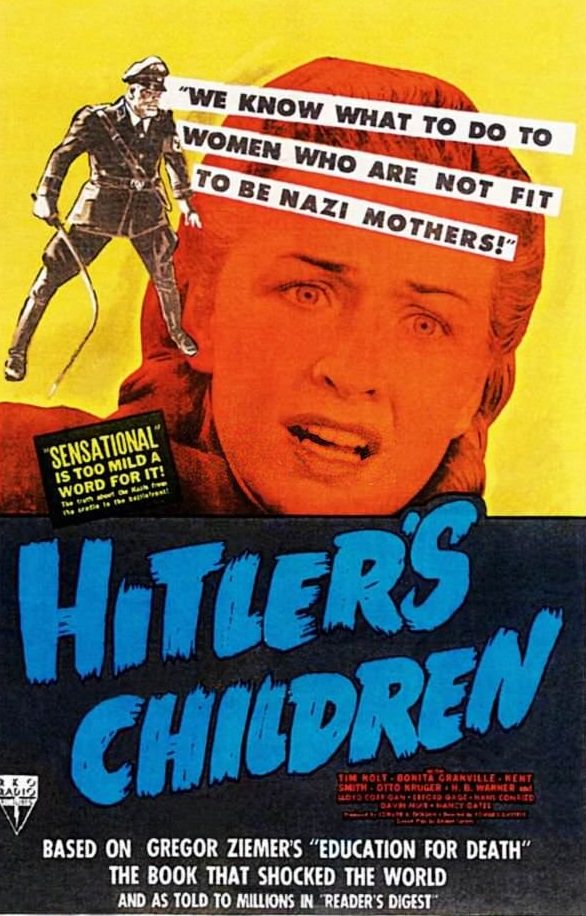 Hitler's Children, poster, right: Bonita Granville on poster art, 1943.