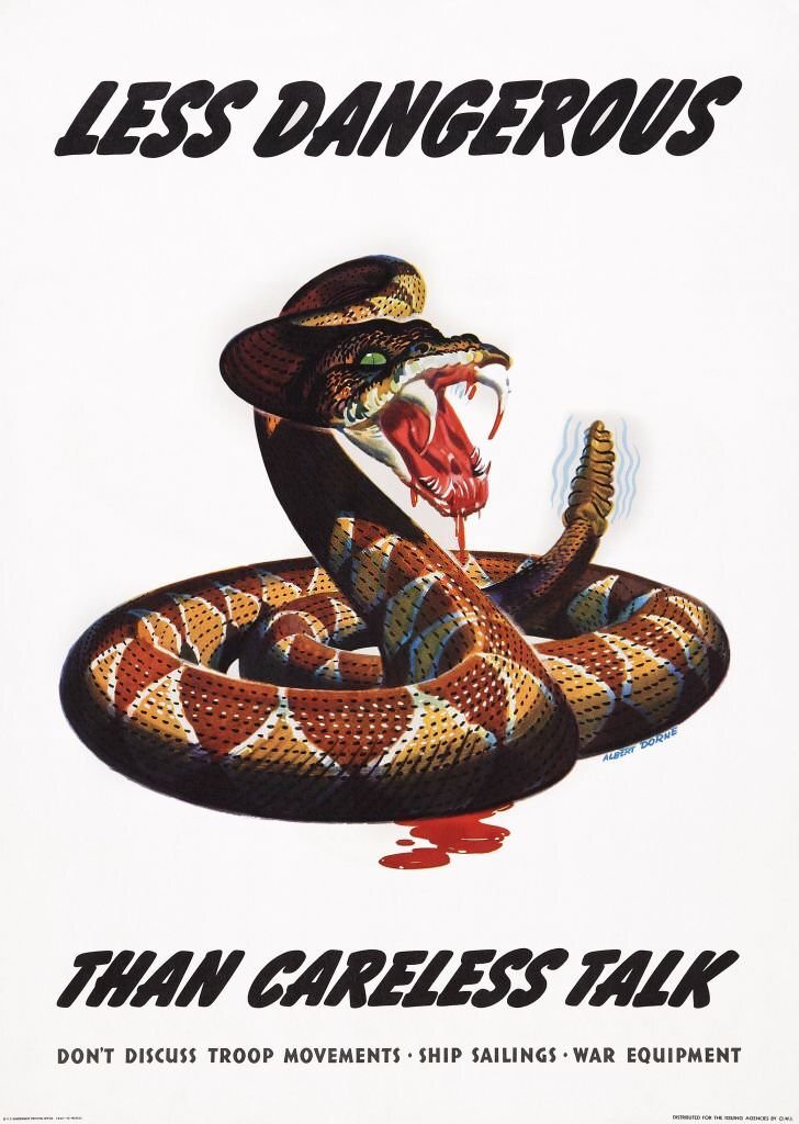 World War II, poster, 'Careless Talk' propaganda poster, 1940s.