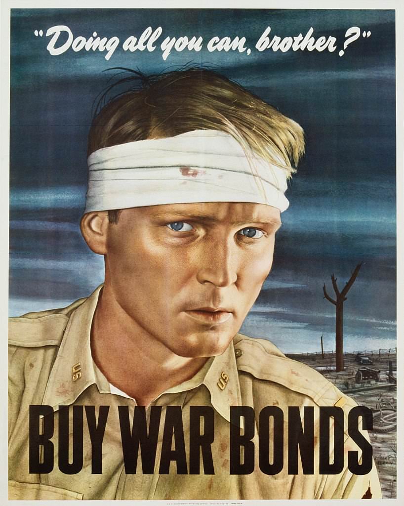 Doing All You Can, Brother?" War Bonds Poster by Robert Sloan