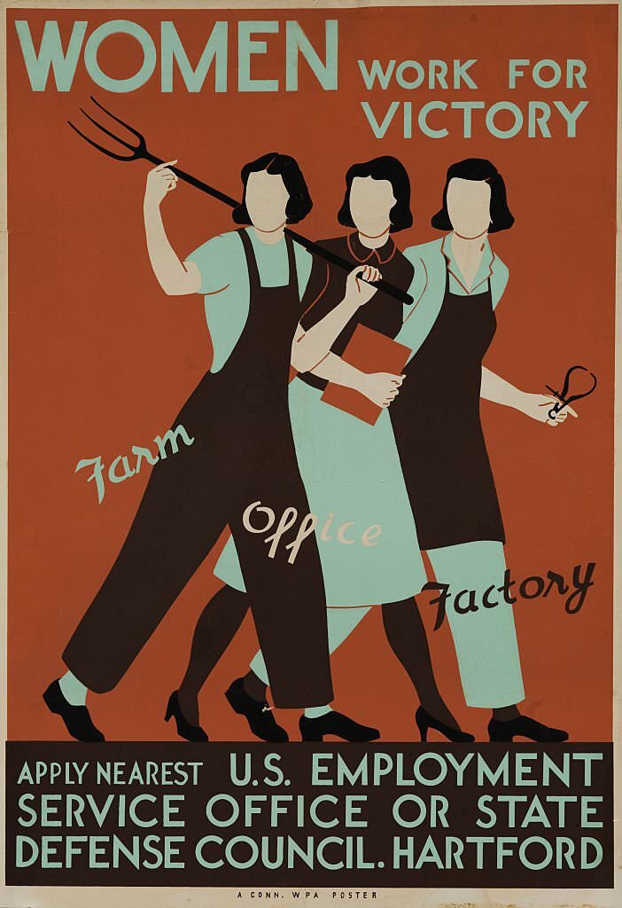Women Work for Victory poster, 1945