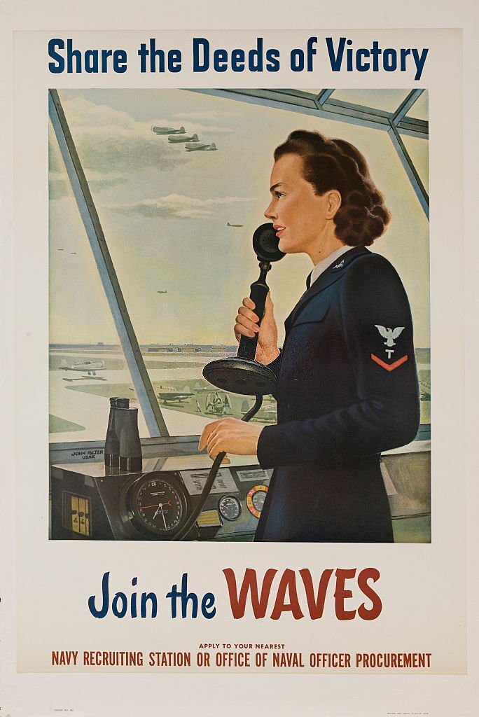 Share the deeds of Victory, Join the Waves, WWII poster.