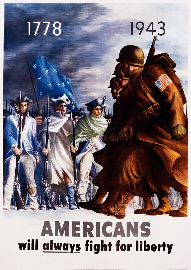 Americans Will Always Fight for Liberty Poster by Bernard Perlin