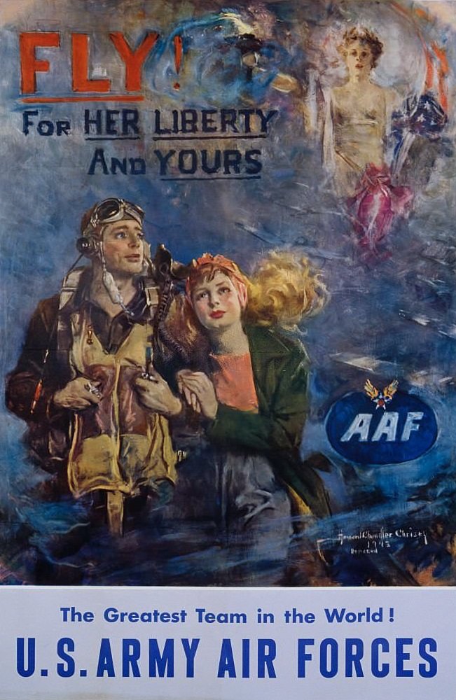Fly For Her Liberty and Yours Poster by Howard Chandler Christy.