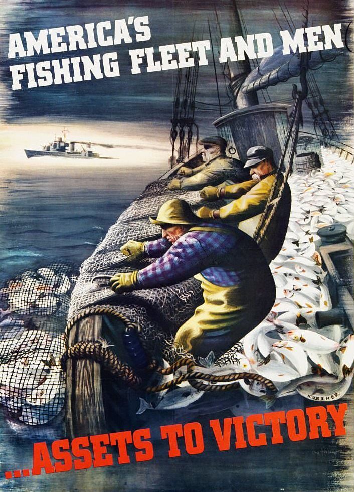Red meat was rationed during World War II, and posters such as this encouraged Americans to eat fish as a substitute for meat.