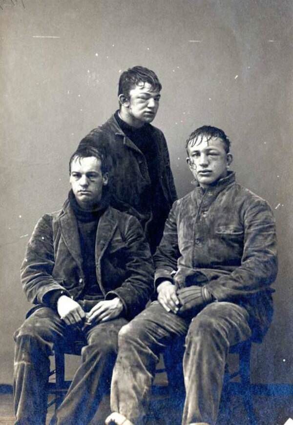 Princeton University students after a snowball fight in 1893.