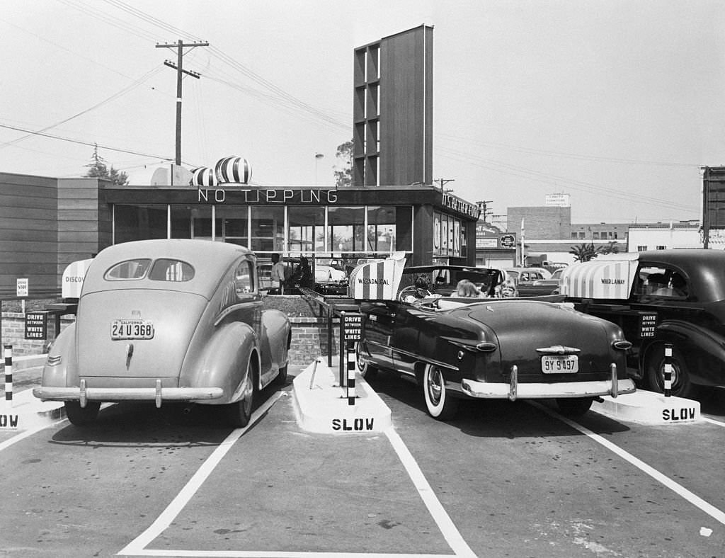 Cars at Automated Drive-in Restaurant.