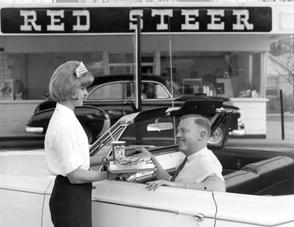 The Red Steer Drive-In, Boise, Idaho, 1960s.