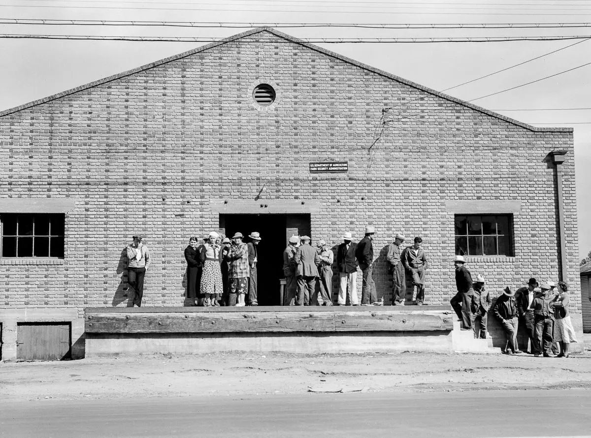 Families Waiting for Aid During the Great Depression, 1937-1939