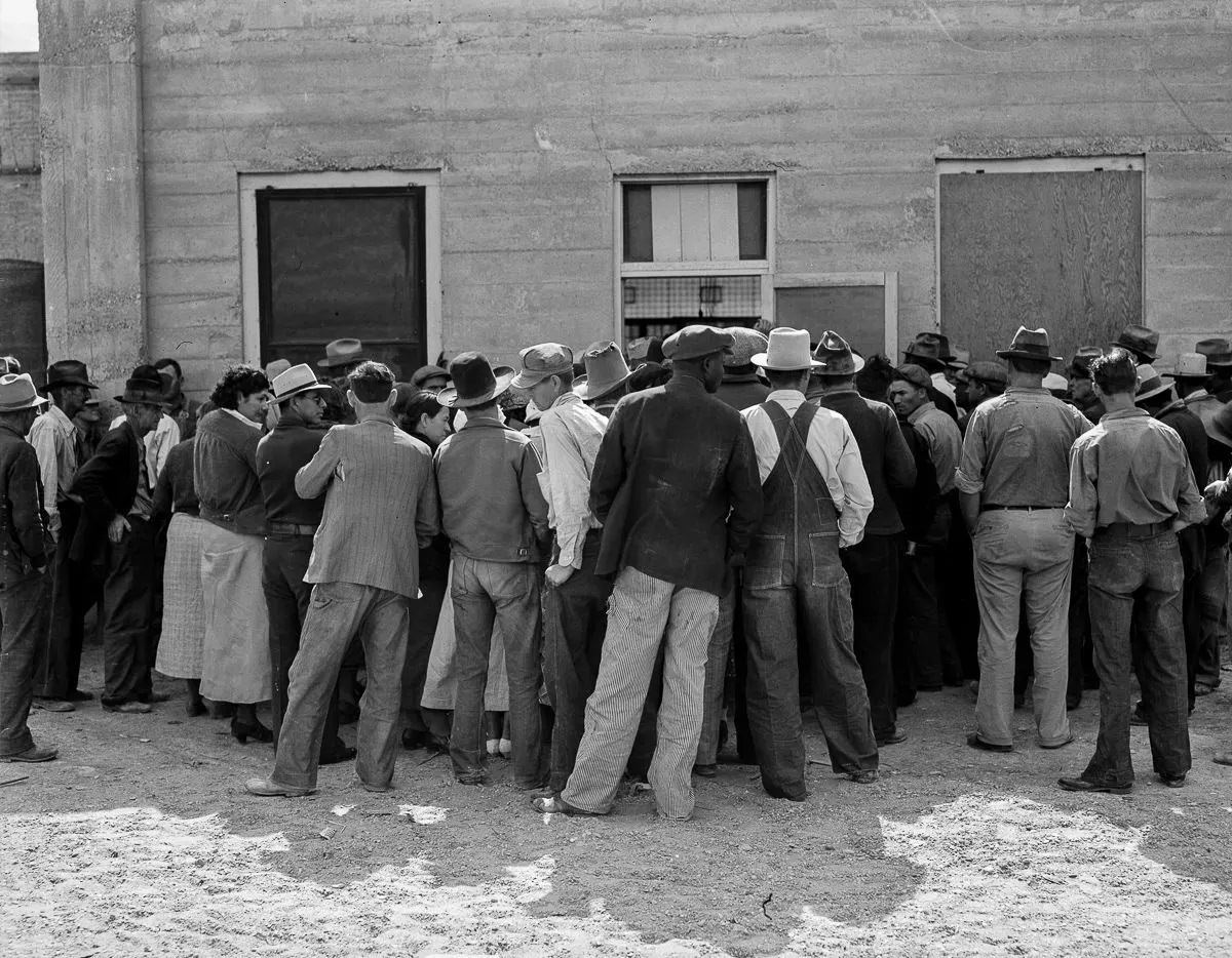 Families Waiting for Aid During the Great Depression, 1937-1939