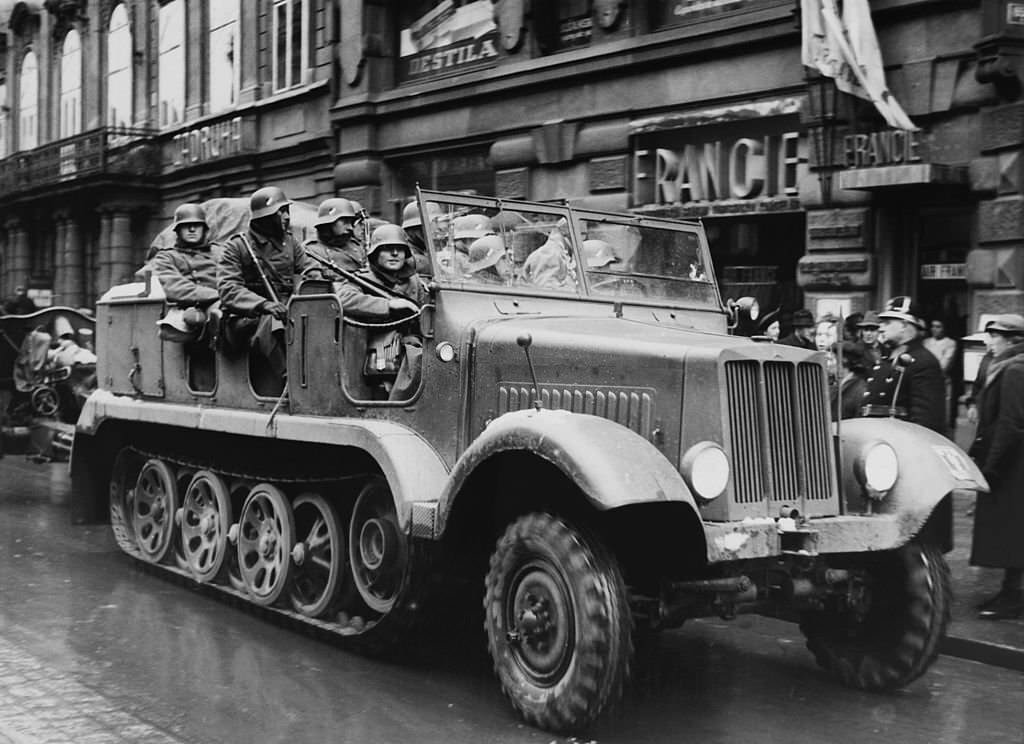 German Occupation of Czechoslovakia in Prague on March 16Th 1939