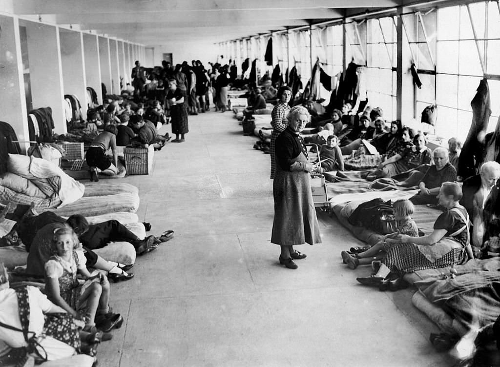 Refugee Families Of The Sudetes At Masaryk Stadium Near Prague in 1938