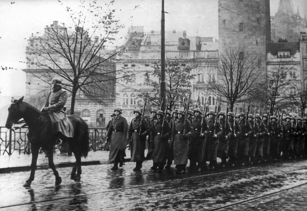 The German occupation of Bohemia and Moravia on March 15, 1939.