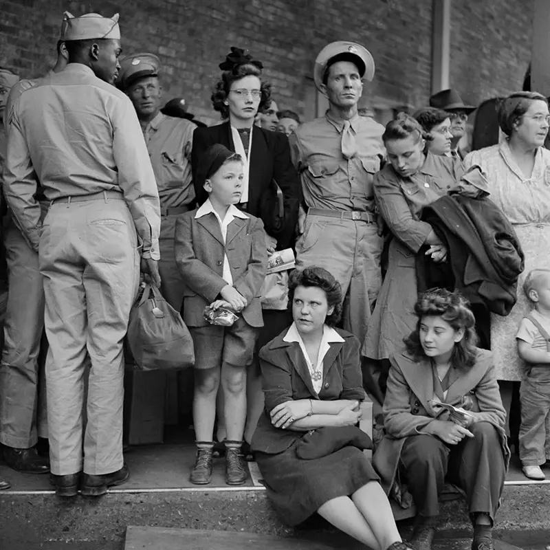 Passengers wait for a bus at the Memphis terminal.