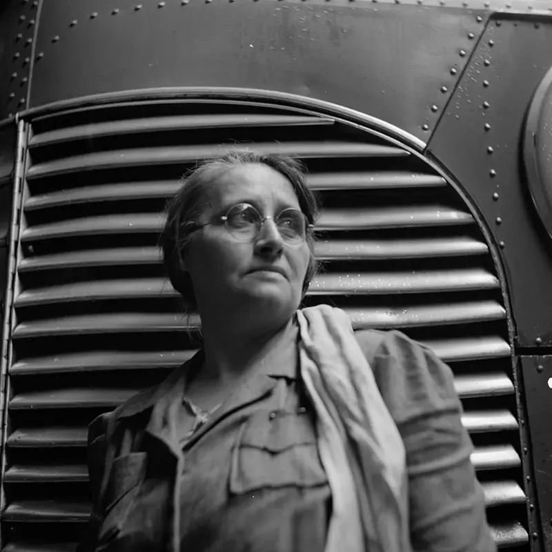 A worker who cleans buses at the Greyhound garage in Pittsburgh.