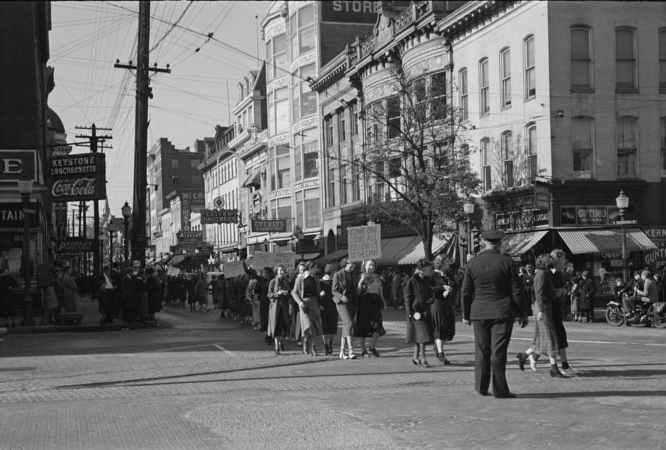 Main street of Hagerstown on Saturday afternoon, Maryland