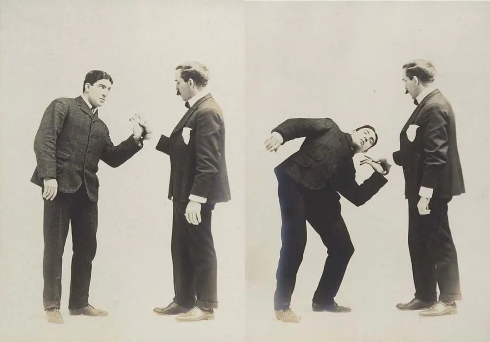 Historic Victorian Self-defense Guide that shows different Self-defense Maneuvers, 1895