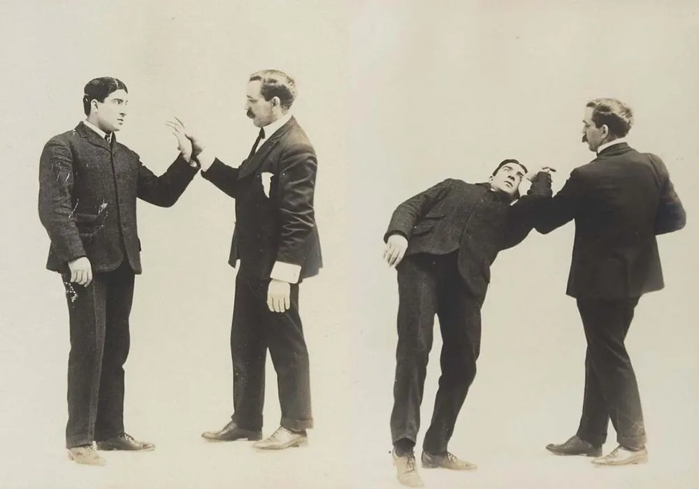 Historic Victorian Self-defense Guide that shows different Self-defense Maneuvers, 1895