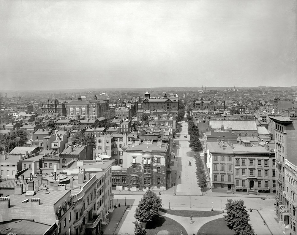 Johns Hopkins University from Washington Monument, Baltimore circa 1903