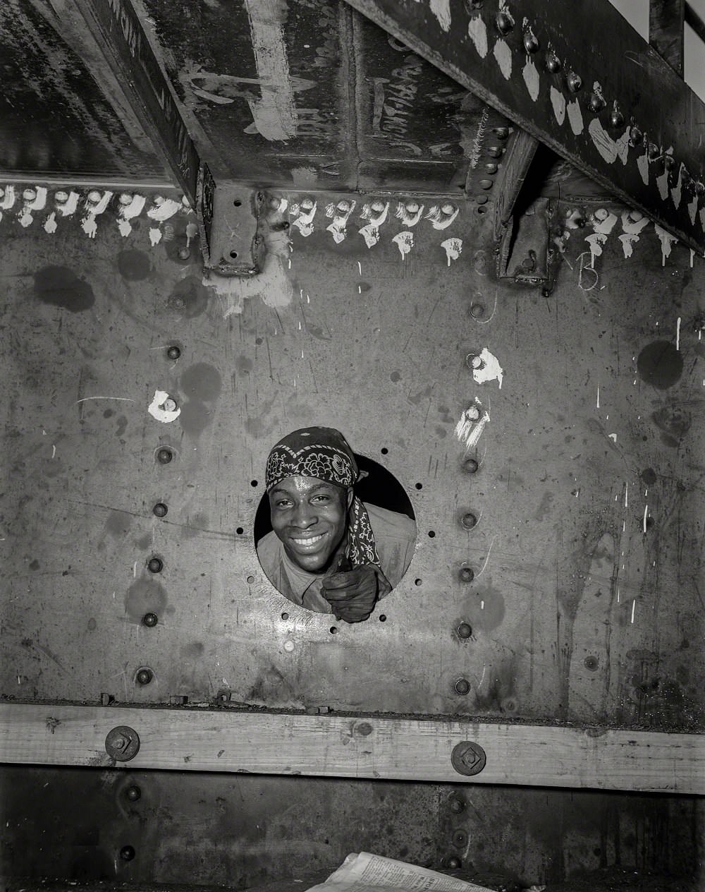A worker at the Bethlehem-Fairfield shipyards, Baltimore, May 1943