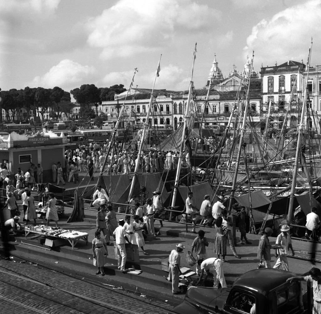 The harbour of Belem in Brazil.