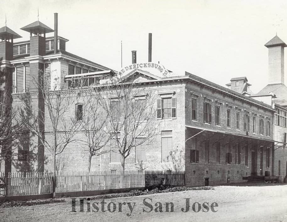 Fredericksburg Brewery on the corner of Cinnabar and The Alameda, 1895