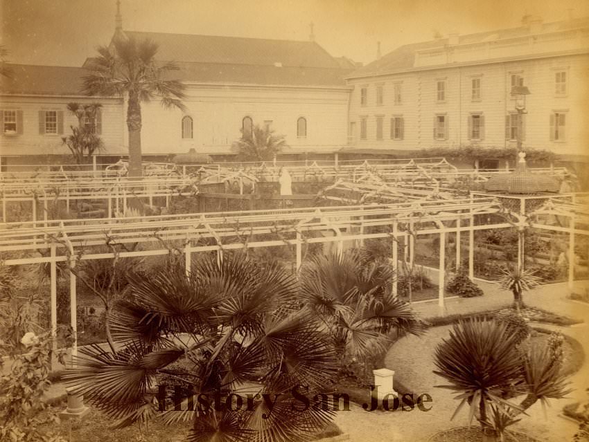 Garden, Santa Clara College, 1890