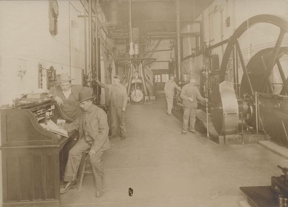 Fredericksburg Brewery Engine Room, 1910
