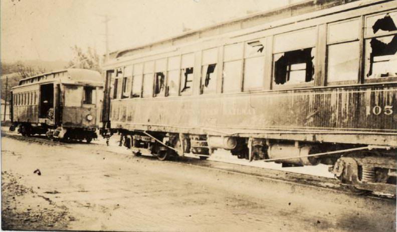 Abandoned Trolley Car 105., 1940s