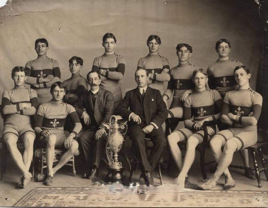 Cyclists with Trophy, 1905