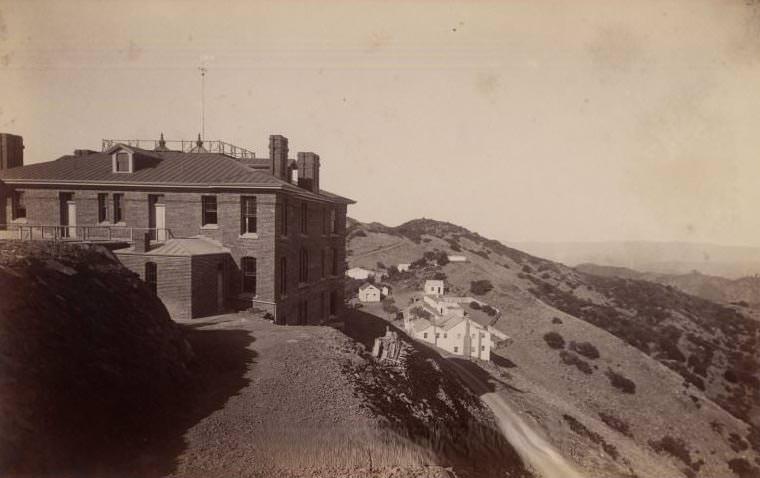 Lick Observatory buildings atop Mount Hamilton, 1884