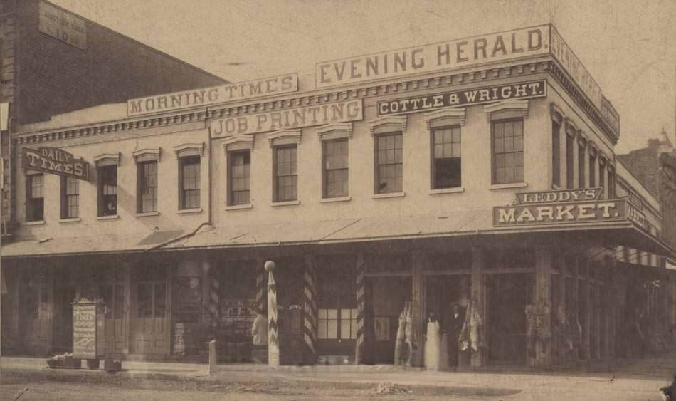 Southwest corner Market and Santa Clara, 1880