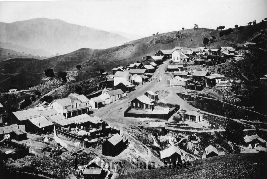 Spanish town, New Almaden Mines, 1885