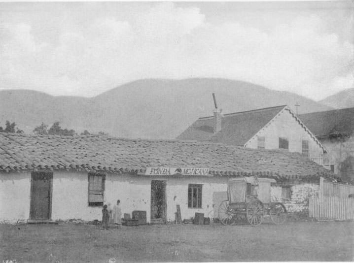Fonda Mexicana, one of the out-buildings of Mission San Jose de Guadalupe, 1867