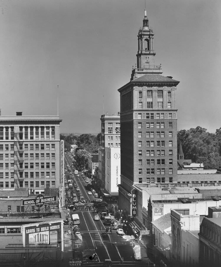 Looking north on First Street, 1949