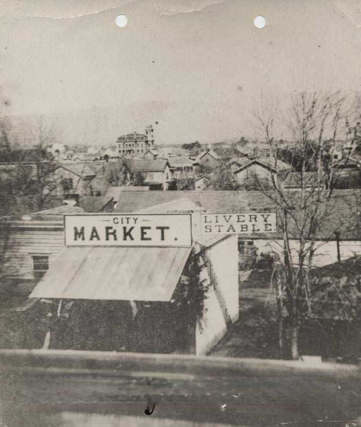 City Market and Livery Stable, South First Street, 1860