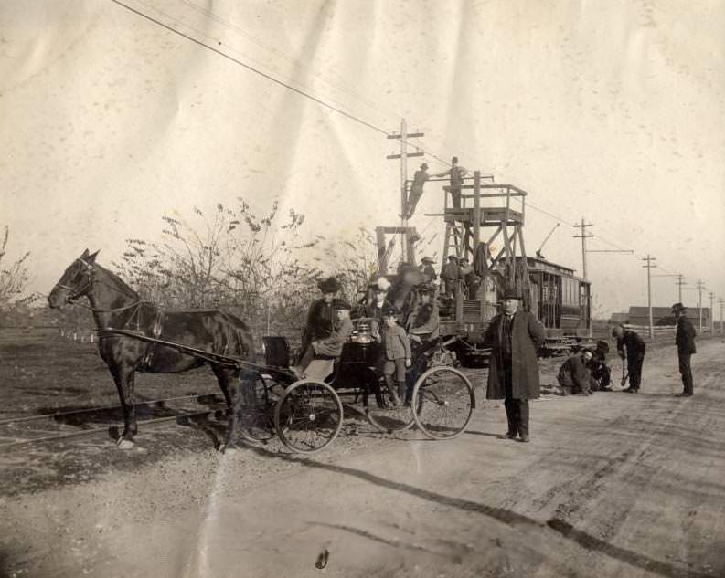 Workmen on the Line of The Interurban Road, 1903