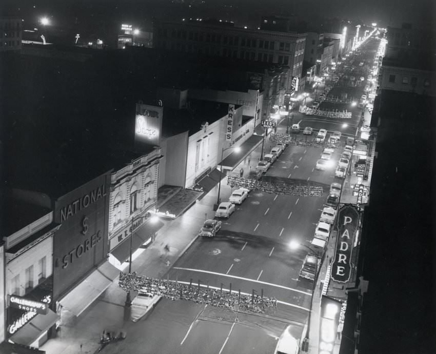 South First Street at Christmas, 1958
