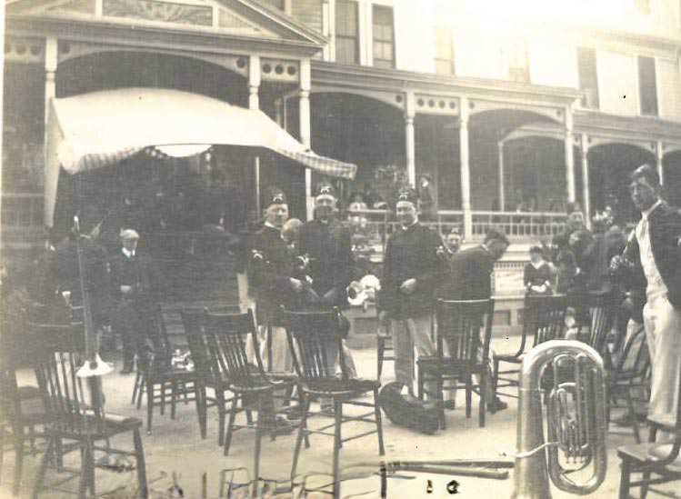 Brass band at Hotel Vendome, 1900