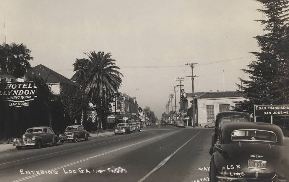 Entering Los Gatos from Santa Cruz Highway, 1940