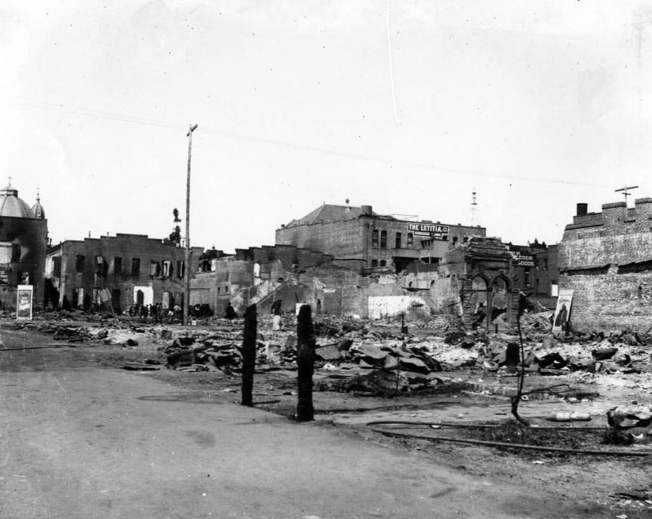 Fire damage in San Jose, 1892