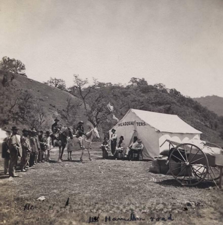 Crew Building Mount Hamilton Road. Headquarters Smith Creek, 1870s