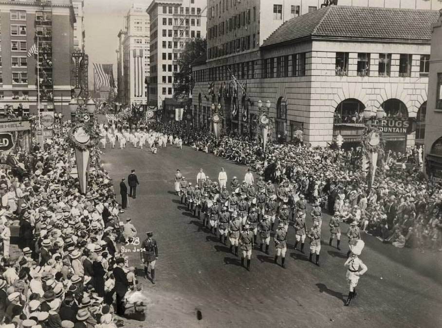 American Legion Red Devils Band on parade.1932