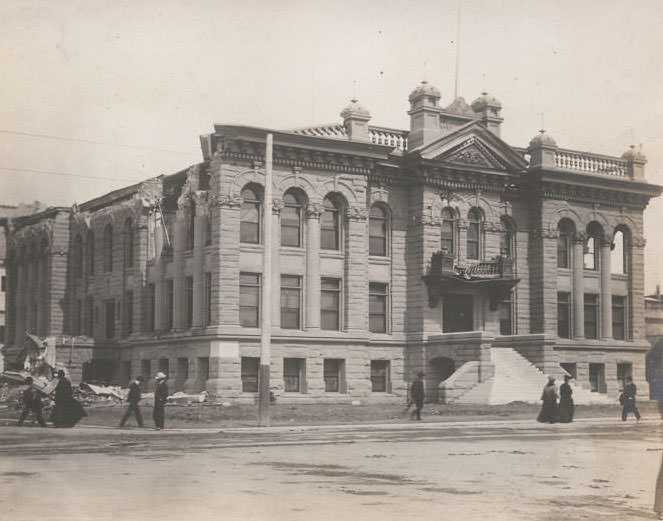 Hall of Justice, Market and St. James Street, San Jose, 1906