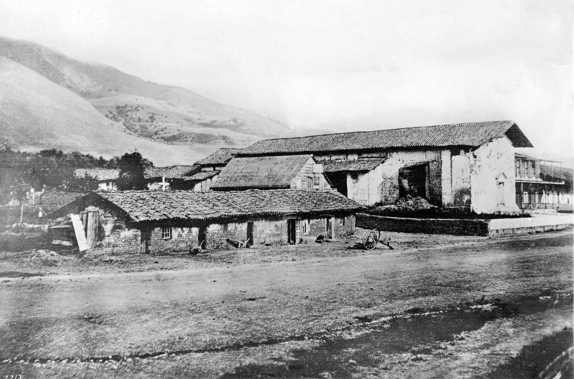Exterior view of the Mission San Jose de Guadalupe (St. Joseph of Guadalupe), 1870