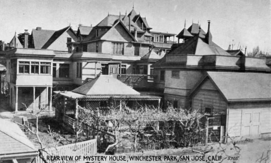 Rear View of the Winchester Mystery House, 1910s