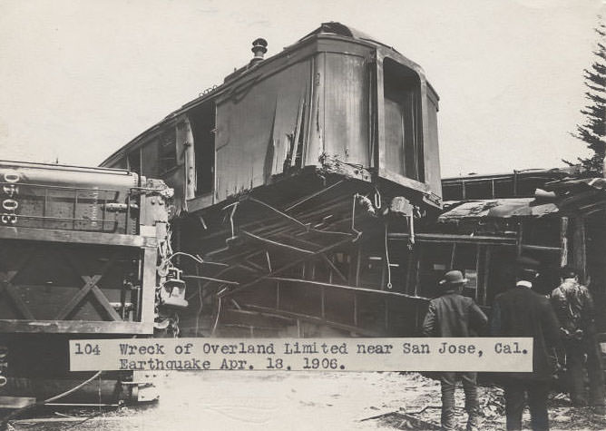 Wreck of Overland Limited near San Jose, 1906