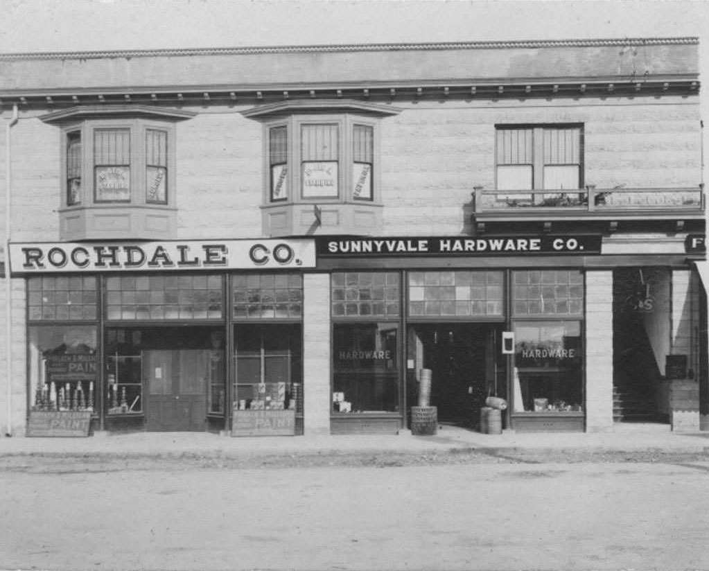 Businesses on Murphy Avenue in Sunnyvale, 1906