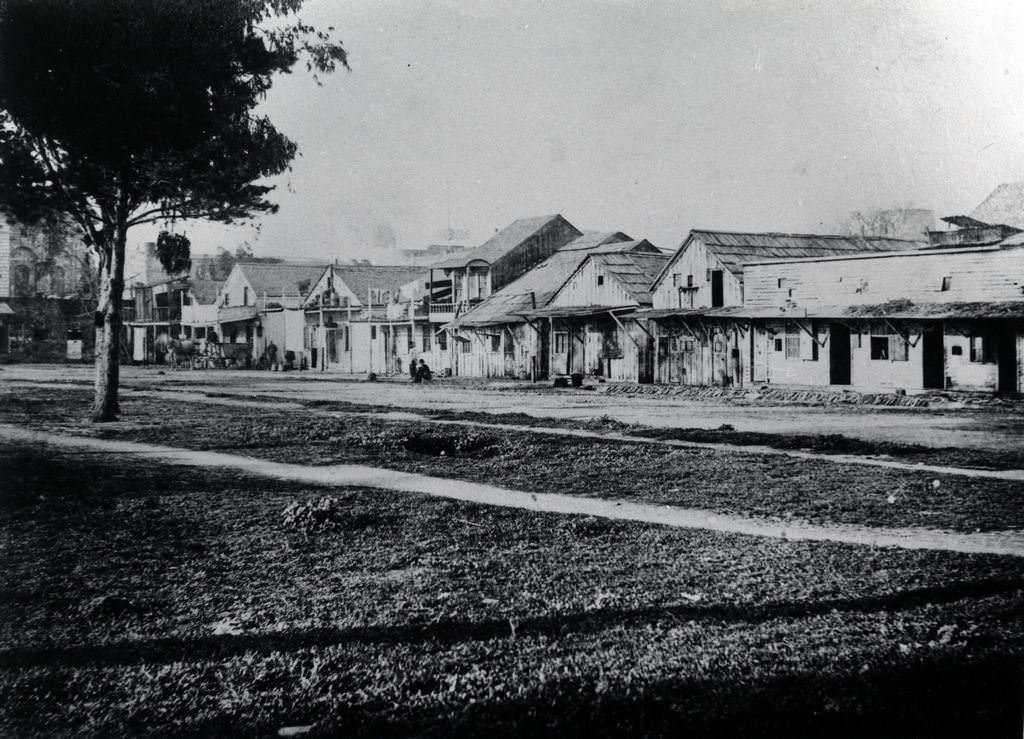 Chinatown on east side of Market Street Plaza, 1887