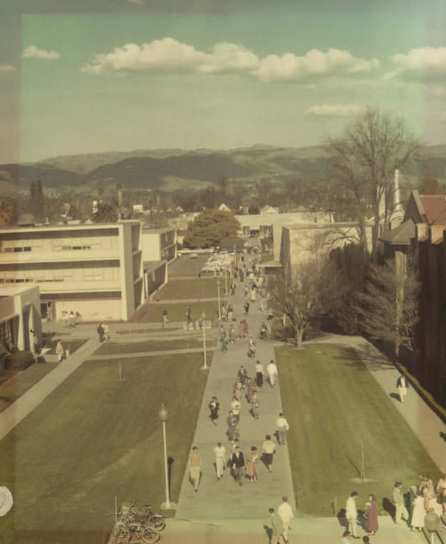 San Jose State College campus, 1955