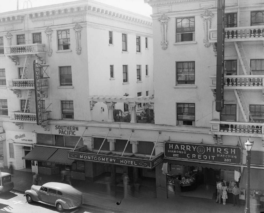 Montgomery Hotel at First and San Antonio Streets, San Jose, 1947.